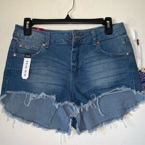 BoomBoom Jeans Frayed Hem Mid-Rise Shorts Size 11